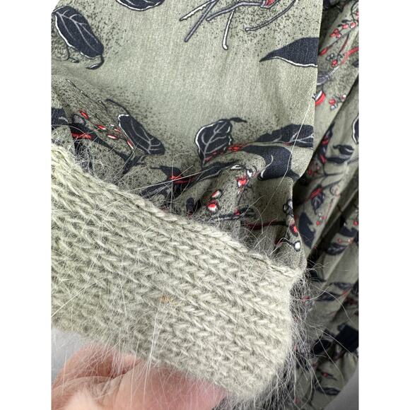 Connaitre by Taste Green Floral Leaf Print Long Sleeve Dress Women's Size‎ F OS - Picture 8 of 11